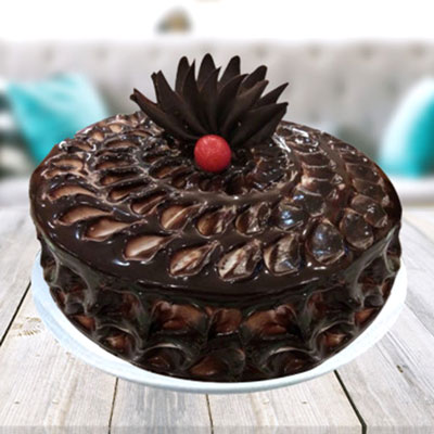 "Round shape dark chocolate cake - 1kg - Click here to View more details about this Product